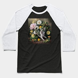 watercolor flowers surrounding a wild Chihuahua Baseball T-Shirt